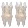 Iridescent Venetian Glass Sconces, Polyhedral, Murano, Italy