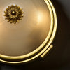 Art Deco Period French Ceiling Mounts, Brass and Etched Glass