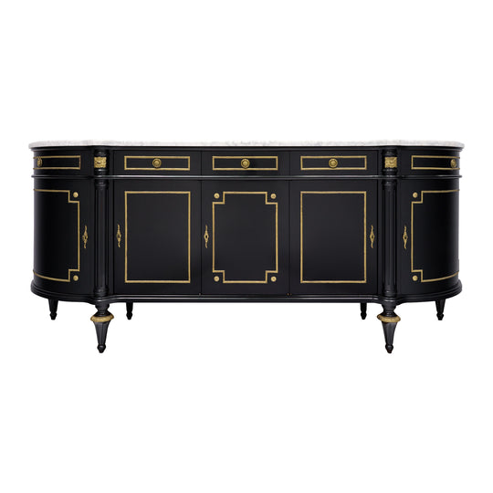 Louis XVI Style, French Classic Demilune, Ebonized, Circa 1920