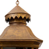 Grande French Antique Brass and Glass Lantern, Circa 1920