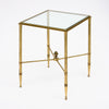 French Art Deco Period Brass and Glass Side Table, Circa 1940