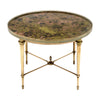 Maison Bagues Eglomized Glass Side Table, Brass, Art Deco Period