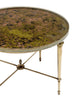 Maison Bagues Eglomized Glass Side Table, Brass, Art Deco Period