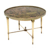 Maison Bagues Eglomized Glass Side Table, Brass, Art Deco Period