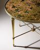 Maison Bagues Eglomized Glass Side Table, Brass, Art Deco Period