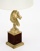 Maison Charles Vintage Brass Table Lamps, Horse Head, Circa 1950