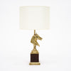 Maison Charles Vintage Brass Table Lamps, Horse Head, Circa 1950