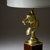 Maison Charles Vintage Brass Table Lamps, Horse Head, Circa 1950