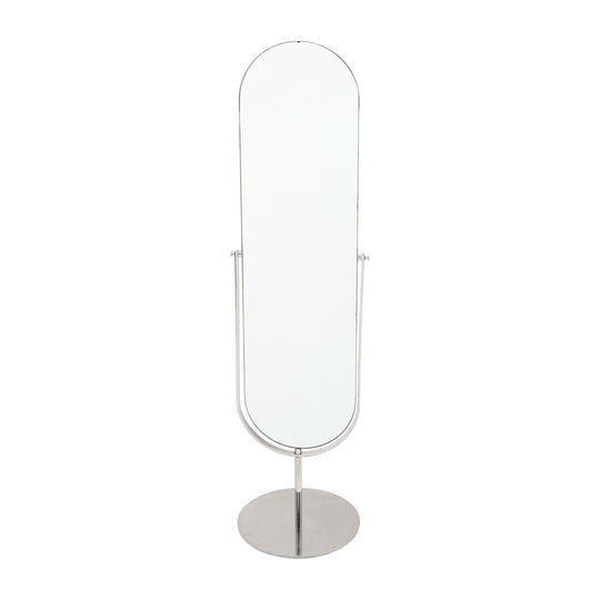 Modernist, French Psyche Mirror, Chrome, Circa 1970