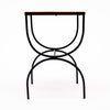 French Mid-Century Orange Ceramic Tile and Wrought Iron Side Table from Vallauris