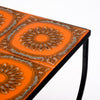 French Mid-Century Orange Ceramic Tile and Wrought Iron Side Table from Vallauris