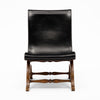Pair of Mid-Century Black Leather and Wood Lounge Chairs by Valenti