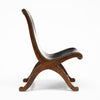 Pair of Mid-Century Black Leather and Wood Lounge Chairs by Valenti