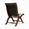 Pair of Mid-Century Black Leather and Wood Lounge Chairs by Valenti