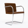 Pair of Mid-Century Modern Chrome and Cognac Leather Cantilever Armchairs