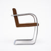 Pair of Mid-Century Modern Chrome and Cognac Leather Cantilever Armchairs