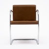 Pair of Mid-Century Modern Chrome and Cognac Leather Cantilever Armchairs