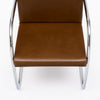 Pair of Mid-Century Modern Chrome and Cognac Leather Cantilever Armchairs