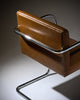 Pair of Mid-Century Modern Chrome and Cognac Leather Cantilever Armchairs