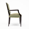Set of Four French Art Deco Ebonized Wood and Green Upholstered Armchairs