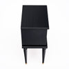 Pair of French Louis XVI Style Ebonized and Brass Two-Drawer Side Tables