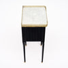 Pair of French Louis XVI Style Ebonized, Brass and Marble Side Tables