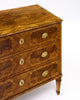 Italian Neoclassical Walnut and Marquetry Three-Drawer Commode