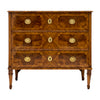 Italian Neoclassical Walnut and Marquetry Three-Drawer Commode