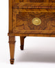 Italian Neoclassical Walnut and Marquetry Three-Drawer Commode