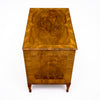 Italian Neoclassical Walnut and Marquetry Three-Drawer Commode