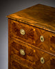 Italian Neoclassical Walnut and Marquetry Three-Drawer Commode