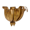 Italian Mid-Century Gilt Metal Floral Wall Sconce