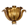 Italian Mid-Century Gilt Metal Floral Wall Sconce