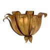 Italian Mid-Century Gilt Metal Floral Wall Sconce