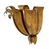 Italian Mid-Century Gilt Metal Floral Wall Sconce