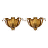 Italian Mid-Century Gilt Metal Floral Wall Sconce