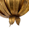 Italian Mid-Century Gilt Metal Floral Wall Sconce