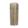 Pair of Italian Murano Ribbed Smoked Glass and Brass Wall Sconces