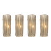 Pair of Italian Murano Ribbed Smoked Glass and Brass Wall Sconces
