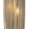 Pair of Italian Murano Ribbed Smoked Glass and Brass Wall Sconces