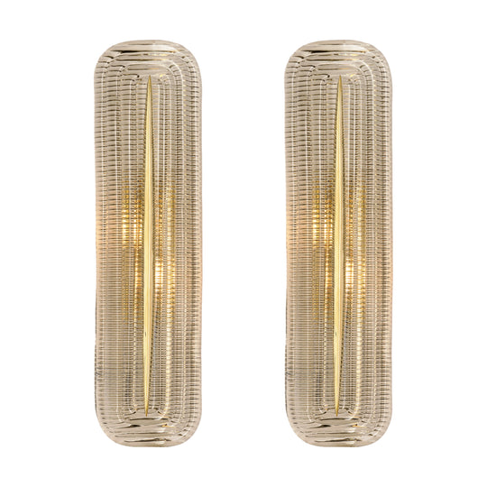 Italian Mid-Century Murano Smoked Glass and Brass "Fregio" Wall Sconce