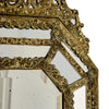 French Napoleon III Gilt Brass Repoussé Cushion Mirror, 19th Century
