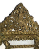 French Napoleon III Gilt Brass Repoussé Cushion Mirror, 19th Century