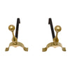 Pair of French Mid-Century Brass and Iron Fireplace Andirons
