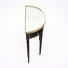 French Louis XVI Style Ebonized, Brass and Marble Demi-Lune Console Table