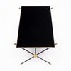French Mid-Century Black Glass, Iron and Brass Coffee Table
