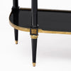 French Louis XVI Style Ebonized, Brass and Marble Console Table