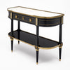 French Louis XVI Style Ebonized, Brass and Marble Console Table