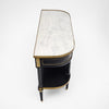 French Louis XVI Style Ebonized, Brass and Marble Console Table