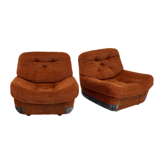 Pair of Vintage Ligne Roset Lounge Armchairs, France
